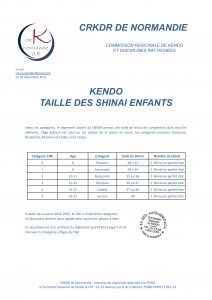 Lire la suite à propos de l’article Taille des Shinai Enfants